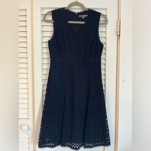 Navy Eyelet Dress